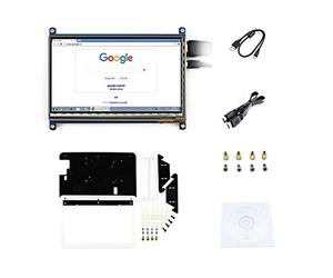 Waveshare 7inch HDMI LCD Raspberry pi Capacitive Touch Screen Display 1024 * 600 Monitor for Raspberry pi/BeagleBone Black/Banana Pi with Bicolor Holder Case Supports Various Systems