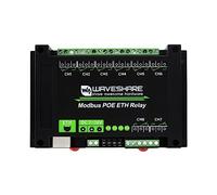 Waveshare 8-Ch Ethernet Relay Module, Modbus RTU/Modbus Transmission Control Protocol, PoE Port Communication, with Various Isolation and Protection Circuits, Industrial Grade Rail-Mount Case