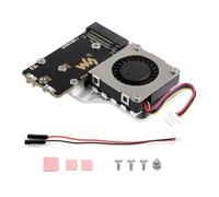 waveshare Adattatore PCIe a M.2 (E con ventola di raffreddamento per Raspberry Pi 5, supporto M.2 NVMe SSD 2230 2242, supporta le modalità Gen2 e Gen3
