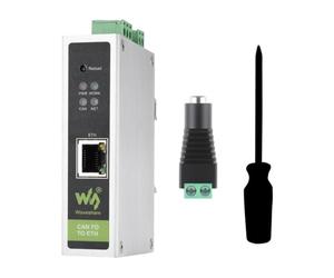 Waveshare CAN FD Protocol Converter, CAN FD to ETH Bidirectional Data Communication, Supports 5 Data Conversion Modes and CAN 2.0A/2.0B Protocols, Rail-Mount Support