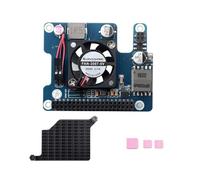 waveshare Cappello PoE (F) per Raspberry Pi 5, scheda di espansione Power Over Ethernet HAT (F) per Raspberry Pi 5,802.3af/at standard di rete, ad alta potenza, ventola di raffreddamento integrata,