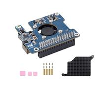 waveshare Cappello Power Over Ethernet HAT PoE con dissipatore di calore in metallo per Raspberry Pi 5, ventola di raffreddamento integrata, supporta rete 802.3af/at, uscite di potenza 12V e 5V Facile