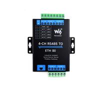 Waveshare Convertitore Ethernet RS485 A ETH Isolato Industriale 4 Canali, Supporta Modbus/MQTT/JSON, Design Industriale su Guida DIN