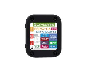 Waveshare ESP32-C6 1.8inch Touch AMOLED Display Development Board,368 × 448 Resolution 16.7M Color Display,Supports Offline Speech Recognition And AI Speech Interaction(Battery Not Included)