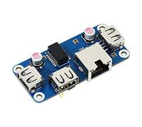 Waveshare Ethernet/USB HUB HAT per Raspberry Pi 4 B/3 B+/3A+/2B/Zero/Zero W/Zero WH, 1x RJ45 10/100M Ethernet Porta, 3x USB 2.0 Compatibile con USB 2.0/1.1