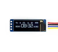 Waveshare General 0.91inch OLED Display Module 128x32 Pixels with Embedded Controller, Communicating via I2C Interface