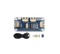 Waveshare - Hat Hub USB a 4 porte HAT compatibile con USB 2.0 1.1 per RPi Raspberry Pi Zero A + B B + 2 3 Modello B con convertitore integrato da USB a UART per Debug di serie