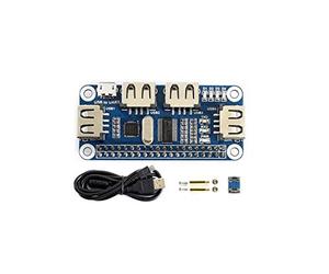 Waveshare - Hat Hub USB a 4 porte HAT compatibile con USB 2.0 1.1 per RPi Raspberry Pi Zero A + B B + 2 3 Modello B con convertitore integrato da USB a UART per Debug di serie