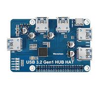 Waveshare HUB HAT USB 3.2 Gen1 per Raspberry Pi Zero/Zero W/4B/3B/3B+, con 4 porte USB 3.2 Gen1 fino a 5 Gbps Velocità di trasmissione dati Supporto Plug and Play senza driver Scheda di espansione USB