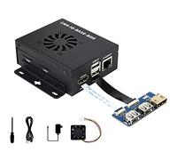 Waveshare Mini Computer Basato su Raspberry Pi Compute Module 4 (NON Incluso), Interno CM4-IO-BASE-A, Custodia in Metallo, con Ventilatore, Adattatore USB HDMI, Cavi FFC, da USB-A a USB- C Cavo ecc.
