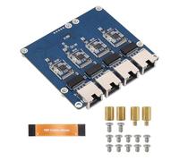 Waveshare PCIe to 4-Ch Gigabit ETH Board (B) Compatible with Raspberry Pi 5/RPi OS, Driver-Free, Plug and Play