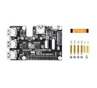 Waveshare PCIe to USB 3.2 Gen1 & M.2 HAT, Compatible with Raspberry Pi 5, Supports NVMe Protocol Solid State Drive, Expands 4-Ch USB 3.2 Ports, High-Speed Reading/Writing, HAT+ Standard