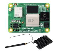 Waveshare Pi Compute Module 5 CM5116032 Package A (with WiFi Module, 16GB RAM, 32GB eMMC Flash), Deliver Raspberry Pi5 Power, Heatsink & Antenna Included
