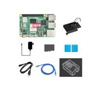 Waveshare PI5-16GB Starter Kit, with Pi5-16GB & Starter Kit Accessory Pack & Clear Acrylic Case, BCM2712 Processor, 2.4GHz 4-Core 64-Bit Arm Cortex-A76 CPU, RP1 I/O Controller