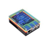 Waveshare Rainbow Acrylic Case For Raspberry Pi 5, Colorful Translucent Acrylic Case, Supports Installing Official Active Cooler, Dustproof