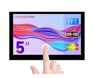 Waveshare Raspberry Pi 5inch Capacitive 5-Points Touch Display, Support 800×480 Resolution with DSI Interface Low Power Consumption