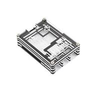 Waveshare Transparent And Black Acrylic Case For Raspberry Pi 5, Supports Installing Official Active Cooler, Transparent And Black Color, Dustproof