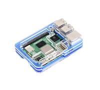 Waveshare Transparent And Blue Acrylic Case For Raspberry Pi 5, Supports Installing Official Active Cooler, Dustproof