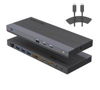 WAVLINK 13-in-1 USB C Triple Display Docking Station, supporto 65W di ricarica per PC, Max 8K@30Hz con DisplayPort, HDMI, PD, USB 3.0/3.2, Gigabit Ethernet, Jack Audio