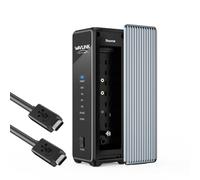 WAVLINK 40 Gbps M.2 Dual Bay NVMe Enclosure, alloggiamento SSD NVMe con ventola di raffreddamento, compatibile con Thunderbolt 5/4/3, USB 4/3.2/2.0, UASP e TRIM, clonazione offline, fino a 3300 MB/s
