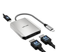 WAVLINK Adattatore da USB C a doppio HDMI, adattatore Dual HDMI 4K a 60hz con alimentazione da 100 W per laptop Dell XPS, HP, Lenovo, Thunderbolt 3/4, laptop Windows Systerm