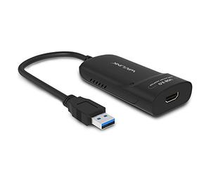 Wavlink - Adattatore USB 3.0 a HDMI, per scheda video esterna sottile, supporta risoluzione 2048 × 1152, con porta audio per Windows 10/8/7/XP, colore: Nero