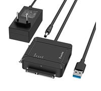 WAVLINK Adattatore USB 3.0 SATA doppio vano, per hard disk SATA 2,5"e 3,5". Dispone di 2 porte USB 3.0 e clonazione offline per trasferimento e backup file. Supporta 2 unità da 18 TB e UASP