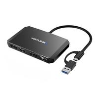 WAVLINK Adattatore USB 3.0/USB C a DisplayPort e HDMI, Dual 5K @60Hz Monitor Hub per Windows e Mac