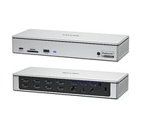WAVLINK DisplayLink - Docking station per laptop - Quad Monitor 5K/4K a 60Hz, ricarica 100W - Thunderbolt 4/3, USB-C/A - M1 M2 Mac/Windows/Chrome/Ubuntu - 4 HDMI, 4 DP, 180 W di potenza, SD 4.0 CR,