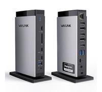 WAVLINK Displaylink Laptop Docking Station con 3 HDMI, USB C Dock Triplo Display 4K+Dual 2K, 100W di ricarica per M1 M2 M3 M4 Mac e Windows, 2DP, 5 porte USB, 1Gbps Ethernet, Audio/Mic, SD/TF