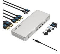 WAVLINK Docking Station 3 Monitor, SM770 Docking Station con Triple HDMI, Dual DP, ingresso PD da 120W, USB A&C da 10Gbps, Porta Ethernet 2,5G, compatibile con Intel/M1/M2/M3/M4 MacBook