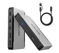 WAVLINK Docking station per 3 monitor per sistemi macOS M1/M2/M3/M4. Host Type-C/A, ingresso PD 100W, 3 HDMI + 2 DP disponibili, Triplo 4K@60Hz, Driver SMI e host USB3.2 Gen 2 richiesti