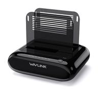 WAVLINK Docking station per disco rigido esterno a doppia baia Supporto 2x20TB, da USB 3.0 a SATA I/II/III per HDD da 2,5/3,5 pollici, SSD con funzione di clonazione offline, Supporta UASP SATA 5Gbps
