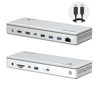 WAVLINK Docking Station Thunderbolt 4 13-in-1, 96W PD, 8K / Triple 4K, 2 porte TBT4, 2 porte HDMI, 4 porte USB-A, USB-C 10 Gbps, Ethernet 2.5G, lettore SD/TF, Audio, Compatibile con Mac e Windows