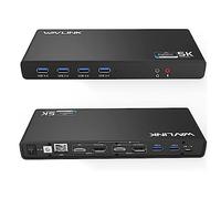 Wavlink, docking station universale USB 3.0, da USB C a 5K/doppia uscita video 4K a 60 Hz, doppio monitor per Windows, (2 HDMI e 2 DP, Gigabit Ethernet, 6 USB 3.0), funzione DL6950-PD non supportata