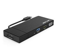 WAVLINK - Docking station universale, USB 3.0, HDMI, display Dual 2K e adattatore Gigabit Ethernet, schermo video e VGA a 2560 x 1440, porta USB 3.0, lettore di schede SD/TF, per Windows, Mac, Android