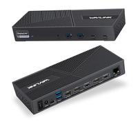 WAVLINK - Docking station universale USB C con 3 HDMI, 2 DP, 100 W PD, Gigabit Ethernet, 6 × 10 Gbps USB-A&C, audio, microfono, compatibile con Mac OS e Windows