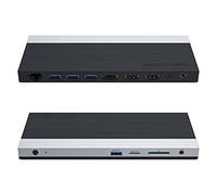 WAVLINK Docking station USB C con adattatore di alimentazione da 130 W, triplo display USB tipo C a doppio dock HDMI, 2 HDMI, DisplayPort, ricarica PD3.0 da 100 W per laptop, Ethernet, 4 USB 3.0, slot