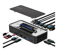 WAVLINK Docking station USB-C, Dock per Laptop 12-in-1 con Alloggiamento SSD M.2
