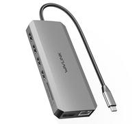 WAVLINK Docking station USB C doppio monitor per laptop Dell/Lenovo/HP/XPS, adattatore multiporta USB-C Hub Dongle Dock con 2 HDMI, DisplayPort, Hub Ethernet, alimentazione 87 W, lettore di schede SD