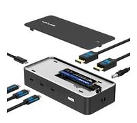 WAVLINK Docking Station USB4 per lavoro creativo professionale, display singolo 8K o triplo 4K, PD 130W, USB4 40Gbps, USB-C 20Gbps, custodia SSD NVMe M.2 20Gbps con ventola di raffreddamento