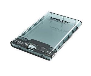 WAVLINK Enclosure per disco rigido esterno da 2,5 "per HDD SSD SATA da 9,5 mm 7 mm da 2,5 pollici con cavo USB 3.0, montaggio senza attrezzi, accelerazione UASP [trasparente]