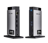 WAVLINK Laptop Docking Station Triplo display (Single 8K@30Hz/4K@144Hz), USB C Dock 125W PD3.1 Pass-Through, 2*HDMI, DP, Ethernet, SD/TF, per Windows