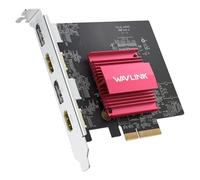 WAVLINK Scheda 8K/4K PCIE a DP e HDMI per Windows 11/10 e Ubuntu (non una | DisplayLink DL7400 PCIE a 2* DP & 2* HDMI Adapter, Estendere 4 Monitor Output, Driver richiesto, Full-Height Chassis
