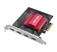 WAVLINK Scheda monitor 4K PCIE 4 HDMI per Windows 11/10 e Ubuntu (non una | DisplayLink DL7400 - Adattatore PCIE a 4 HDMI, per estendere 4 monitor in uscita, driver richiesto, telaio a tutta altezza