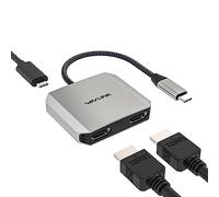 WAVLINK Splitter USB-C a doppio HDMI, adattatore HDMI 3-in-1, doppio display 4K@60Hz, Power Delivery 87W per Dell XPS, HP Spectre, Lenovo Yoga, Surface Pro, LG Gram, laptop Windows