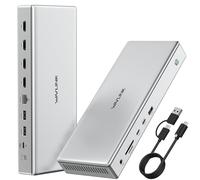 WAVLINK USB-C DisplayLink Premium Docking Station, Compatible with New MacBook Neo, Quad 4K@60Hz per M1/M2/M3 Mac & Windows, 15 in 1 Dock con caricatore da 100 W, LAN 2.5G, USB-A/C 3.2, USB-C PD 30W