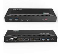 WAVLINK USB C Universale Docking Station 60W Alimentazione Supporta uscite video Dual 4K (DisplayPort e HDMI, Gigabit Ethernet, Audio Out e Mic In,4 USB 3.0 e 2 porte USB C)