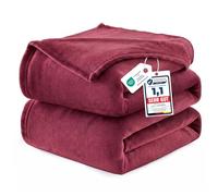 WAVVE Morbida coperta in pile rosso vino, 230 x 270 cm, coperta da divano, leggera e grande, coperta gigante e morbida