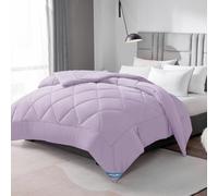 WAVVE Piumino Letto Matrimoniale 4 Stagioni 220x240 - Piumone Autunnale Invernale 220 x 240 cm - Coperta Trapunta 240x220 di Microfibra Sintetico, Lila